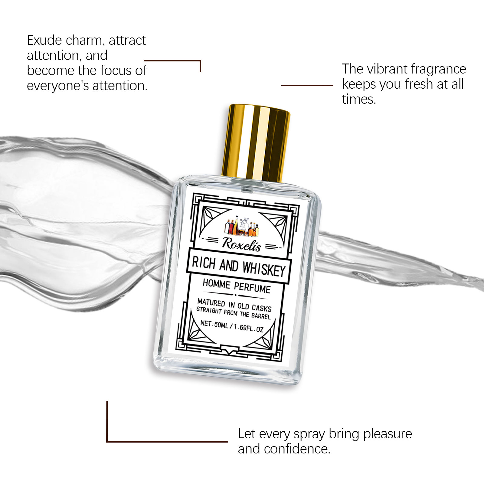Roxelis 50ml Charm Whisky Men' - Perfume Fragrance For Men ulasan dan harga
